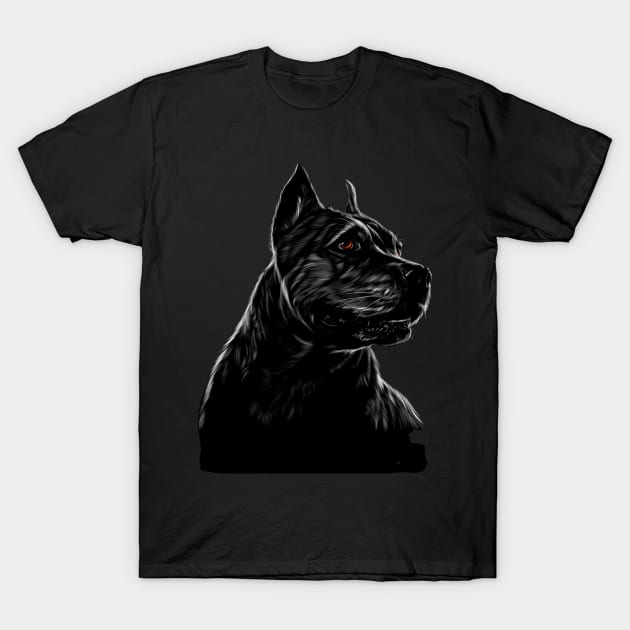 American pit bull head portrait T-Shirt by zwestshops